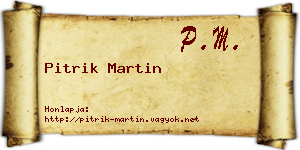 Pitrik Martin névjegykártya